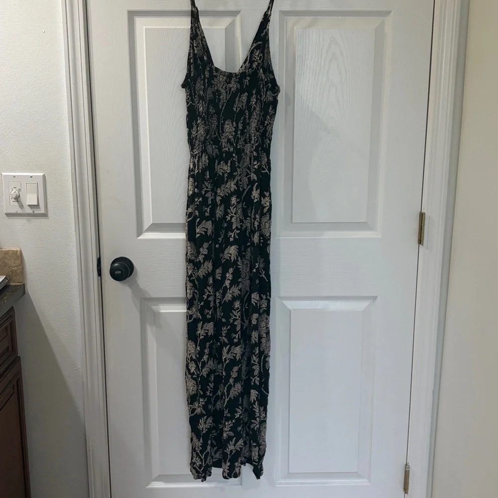 Angie Black Wide Leg Jumpsuit with Cream Floral Print - Picture 7 of 7